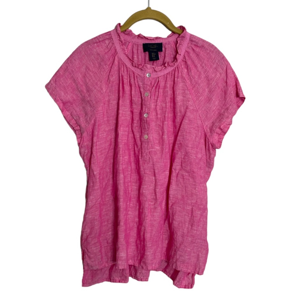 Rachel Zoe Pink Linen Blouse Medium